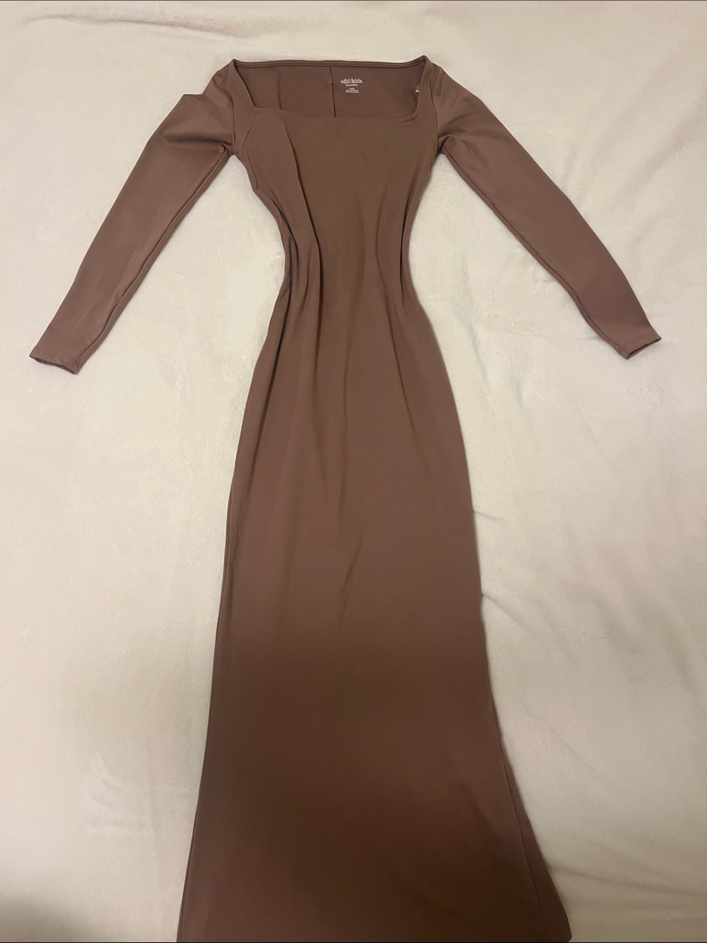 wild fable Long Sleeve Square Neck Maxi Dress in Brown